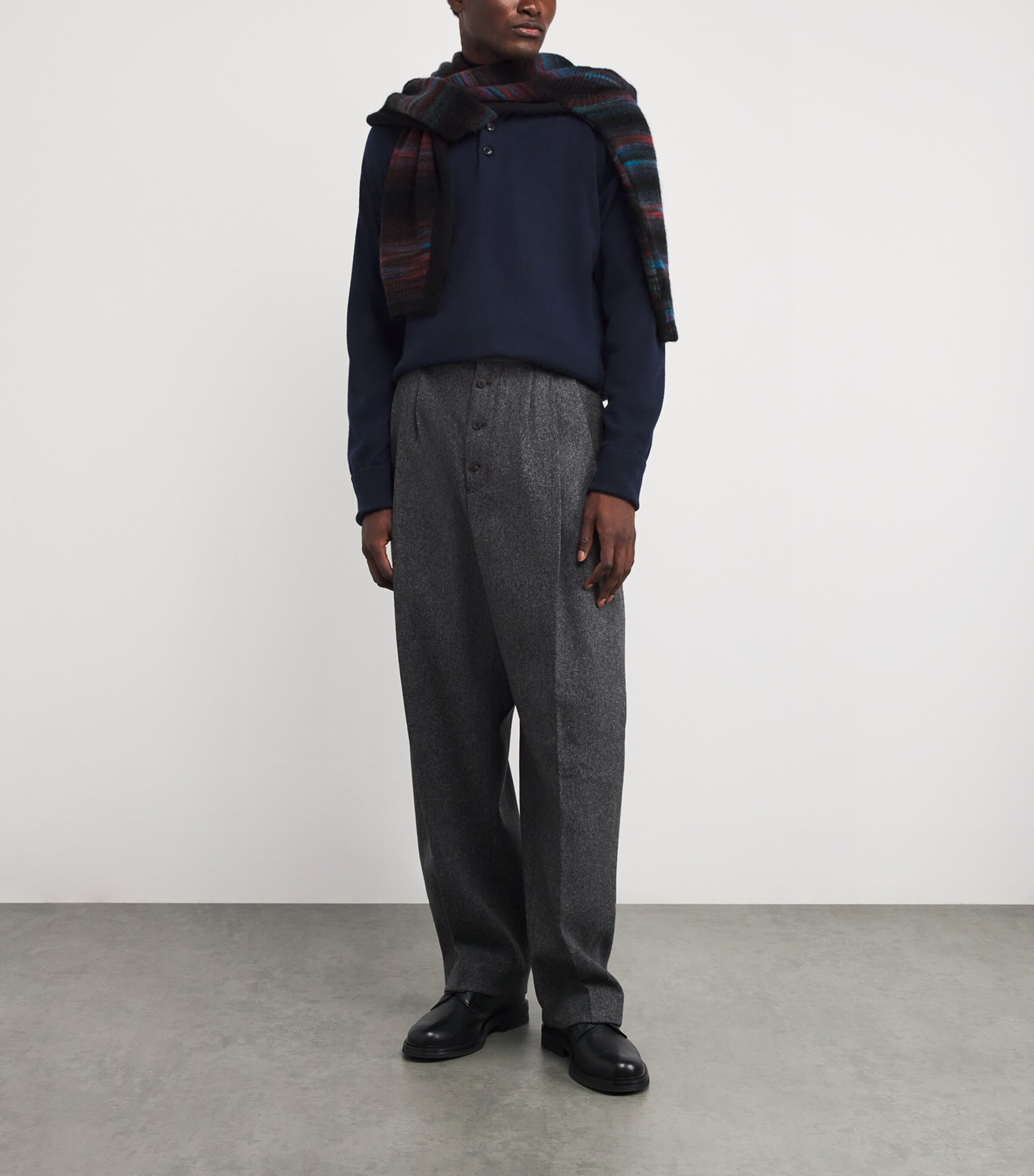 Paul Smith Mens Cashmere Polo  Sweater Dark Navy Image 2
