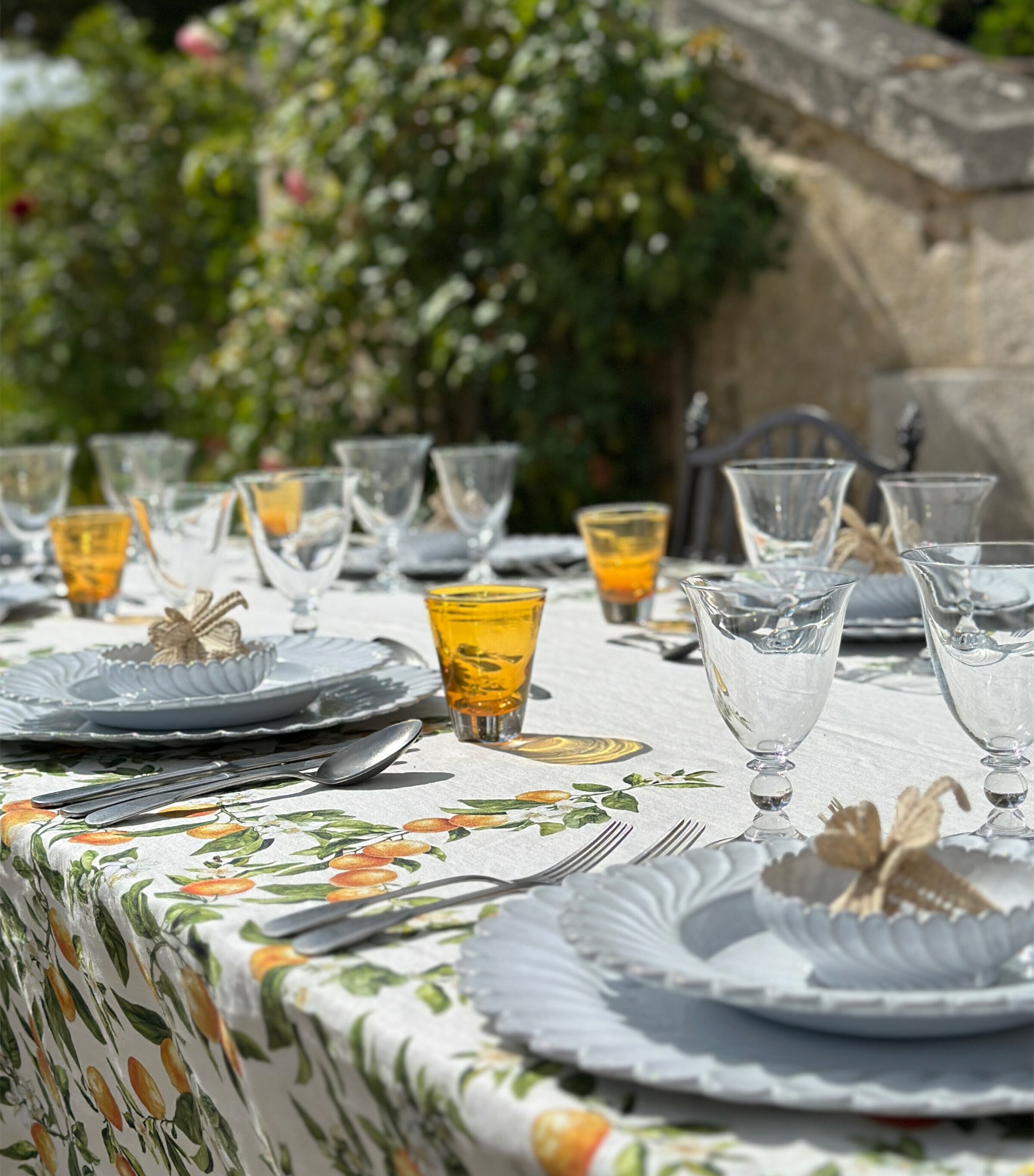Linen L'Orangerie Tablecloth (380cm x 165cm) ORANGE Image 11