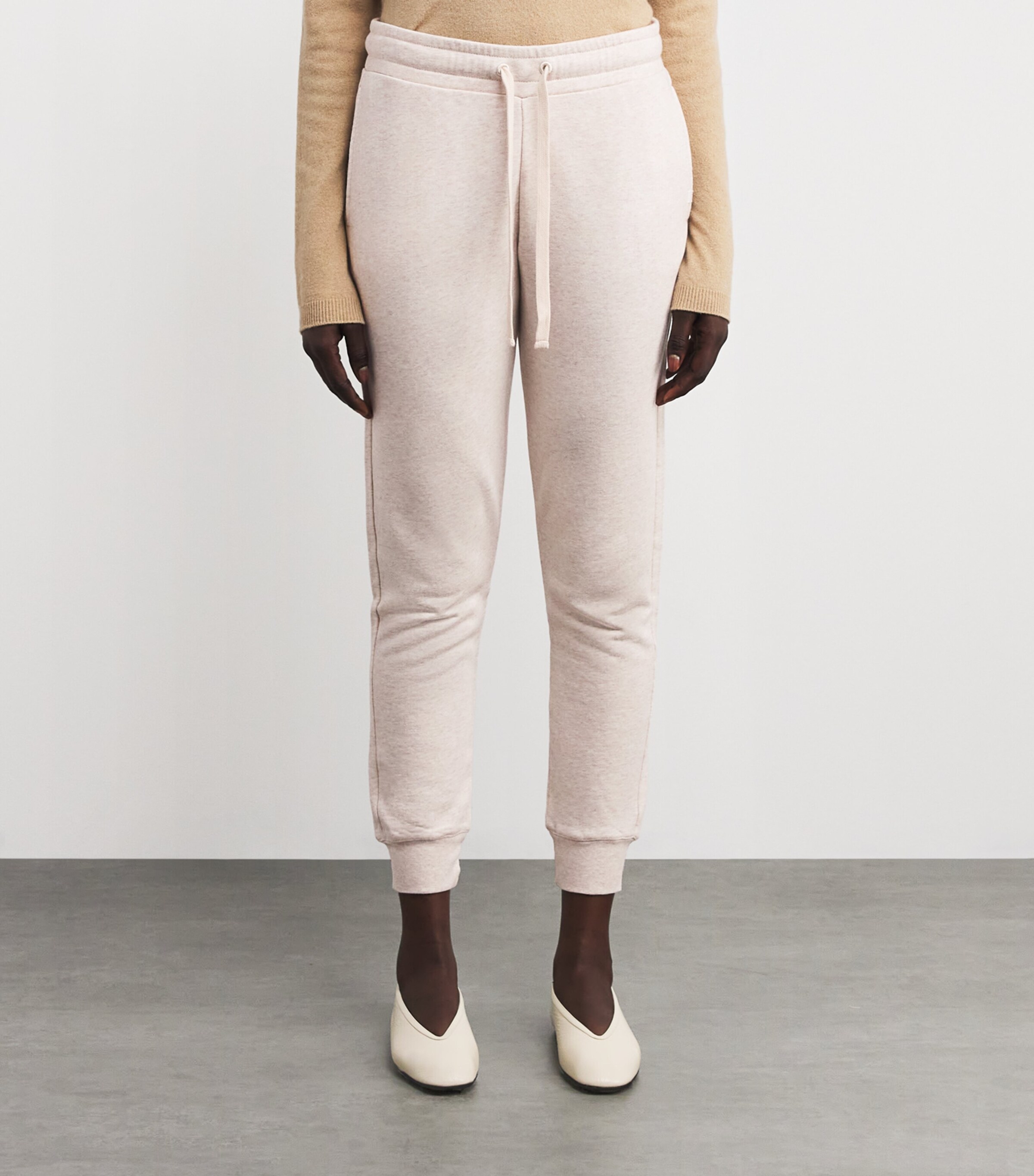 Derek Rose Womens Cotton-Blend Quinn Sweatpants Cream Image 3