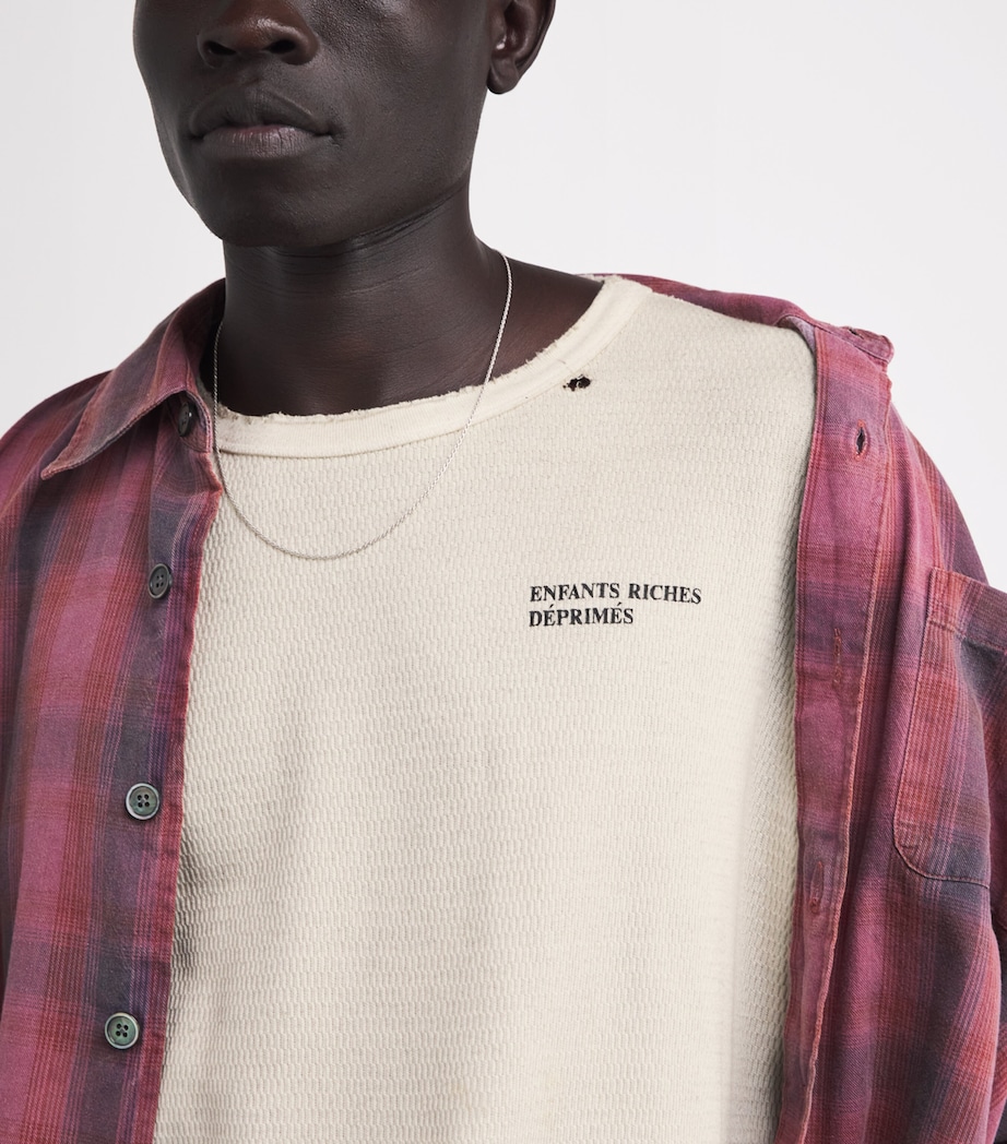 Distressed Logo Long-Sleeve T-Shirt DIRT WHITE Image 6