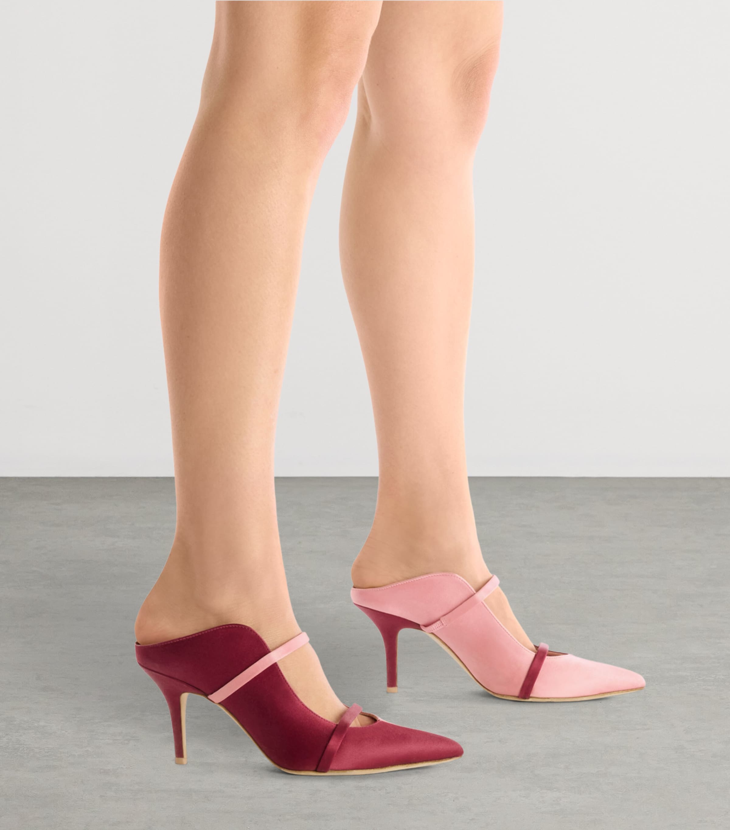Malone Souliers Satin Maureen Heeled Mules 70 Burgundy Image 2