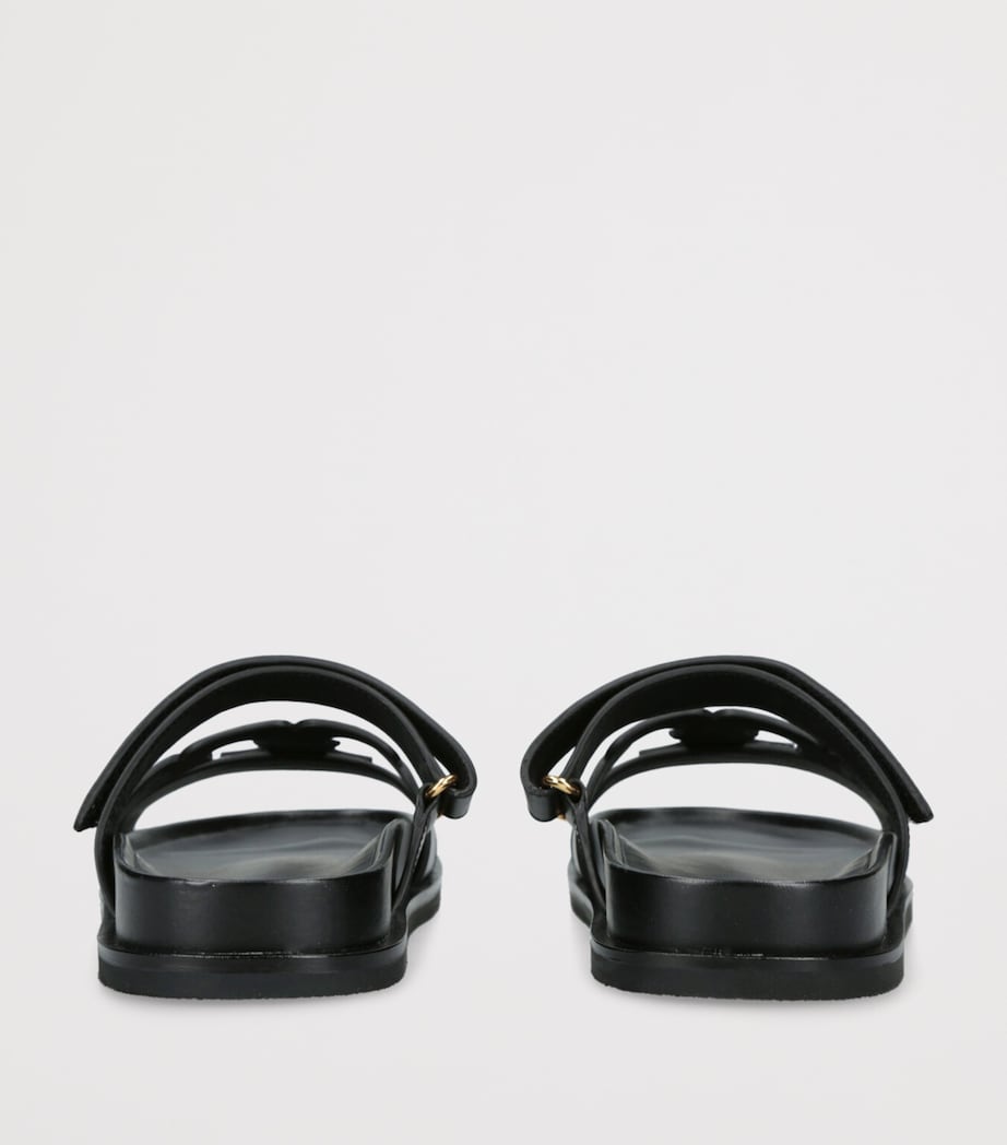 Leather Ines Sport Slides BLACK Image 2