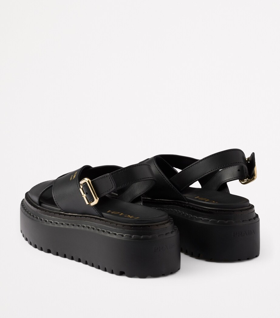 Prada Leather Criss-Cross Sandals Image 4
