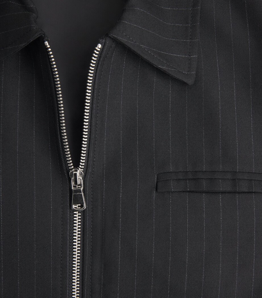 DOMREBEL Mens Pinstripe Backstage Jacket Black Image 6