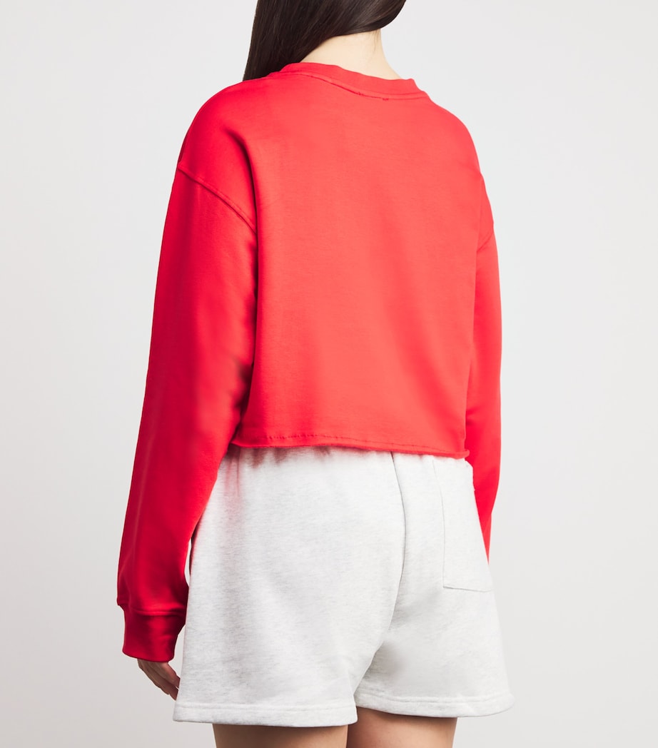 Cropped Raw-Hem Sweatshirt APPLE RED Image 4