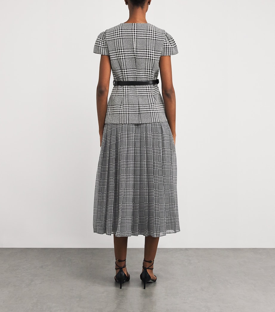 Houndstooth Tailored Midi Dress BLACK AND WHITE Image 3