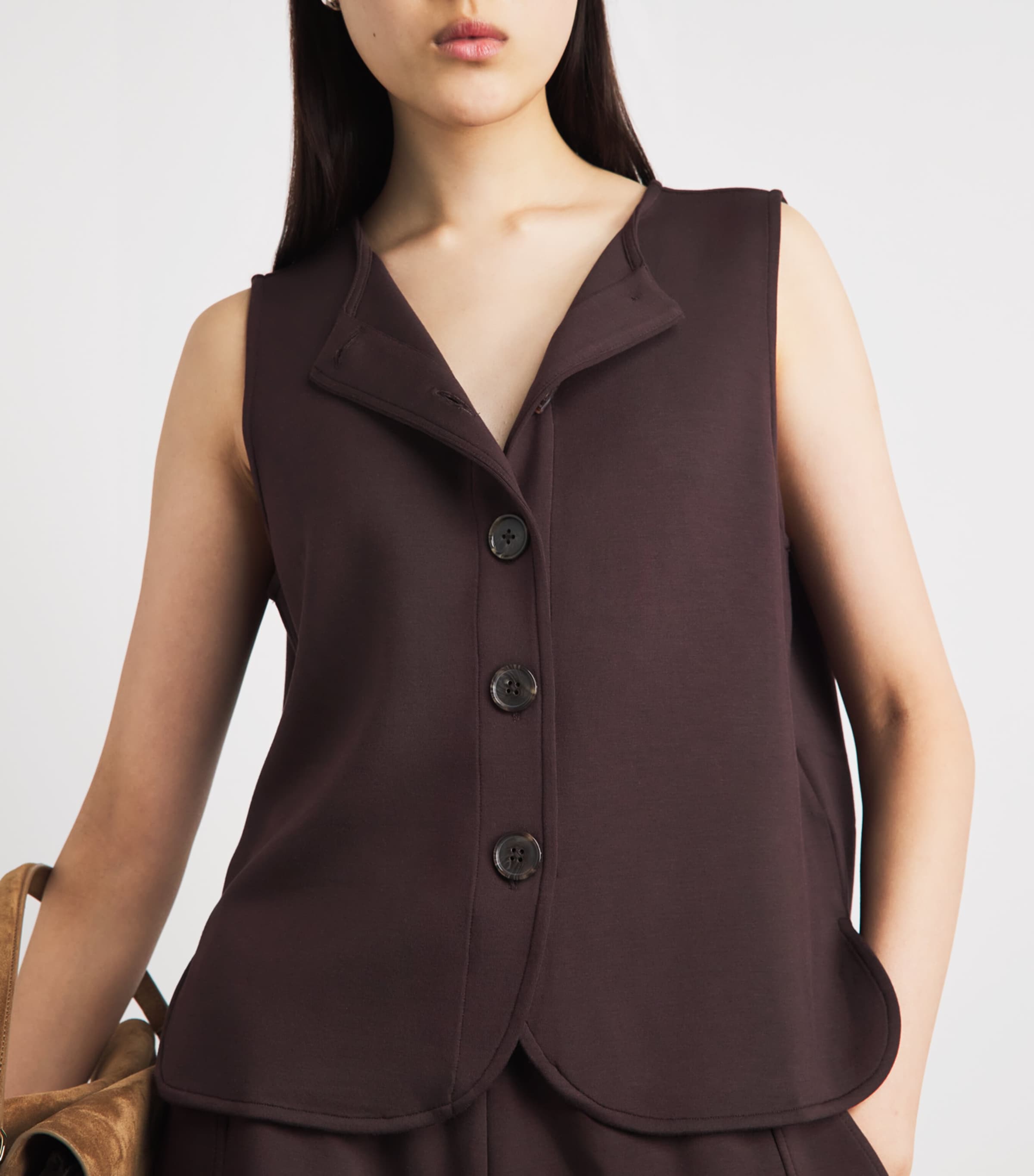Varley Womens Josie Waistcoat Coffee Bean Image 3
