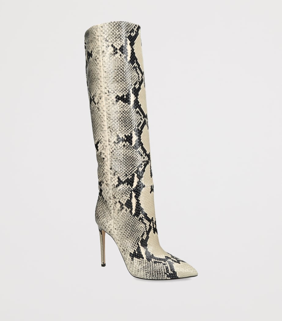 Leather Python Print Knee-High Boots 105 OTHER Image 3