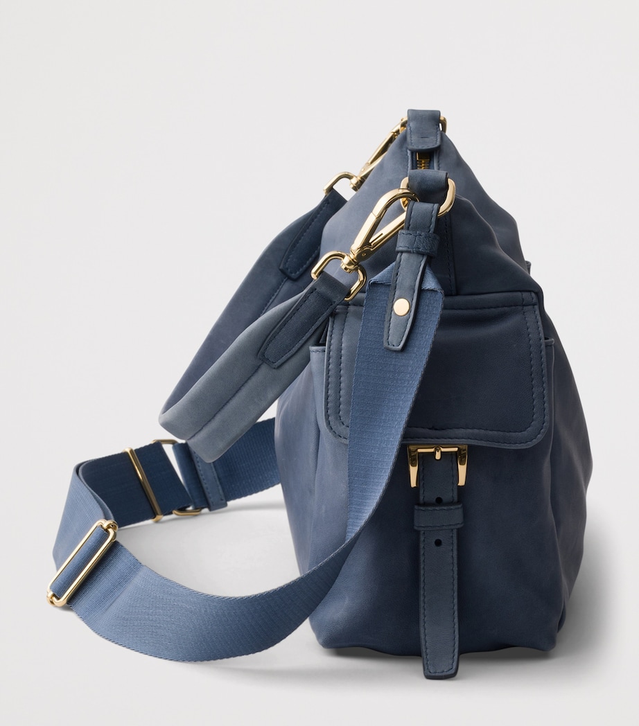 Prada Large Nappa Leather Explore Shoulder Bag Blue Image 6