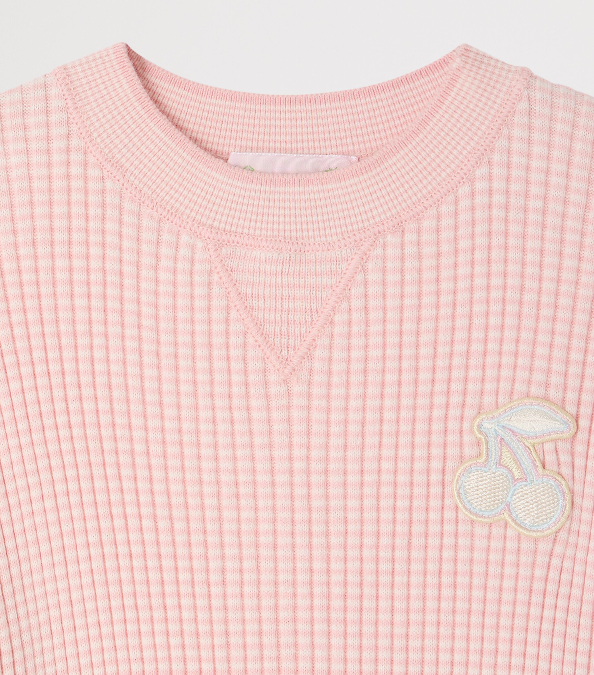 Bonpoint Waffle Finish Patch T-Shirt (4-8 Years) Ra Rose Image 3