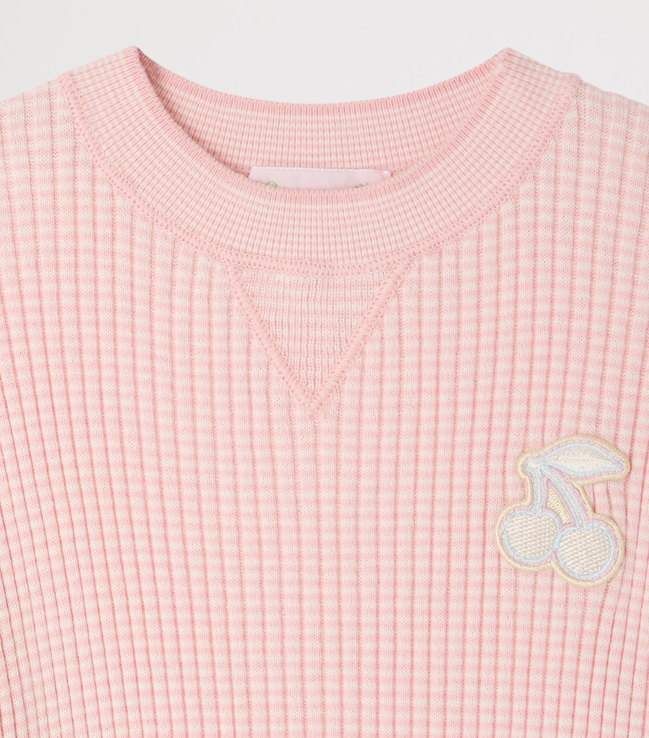 Bonpoint Waffle Finish Patch T-Shirt (4-8 Years) Ra Rose Image 3