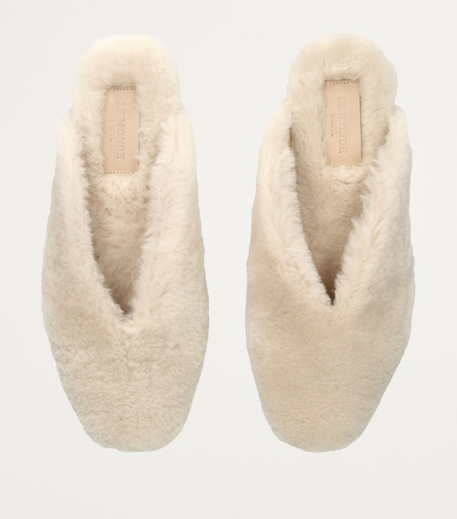 Shearling Regency Mule Slippers BEIGE Image 4