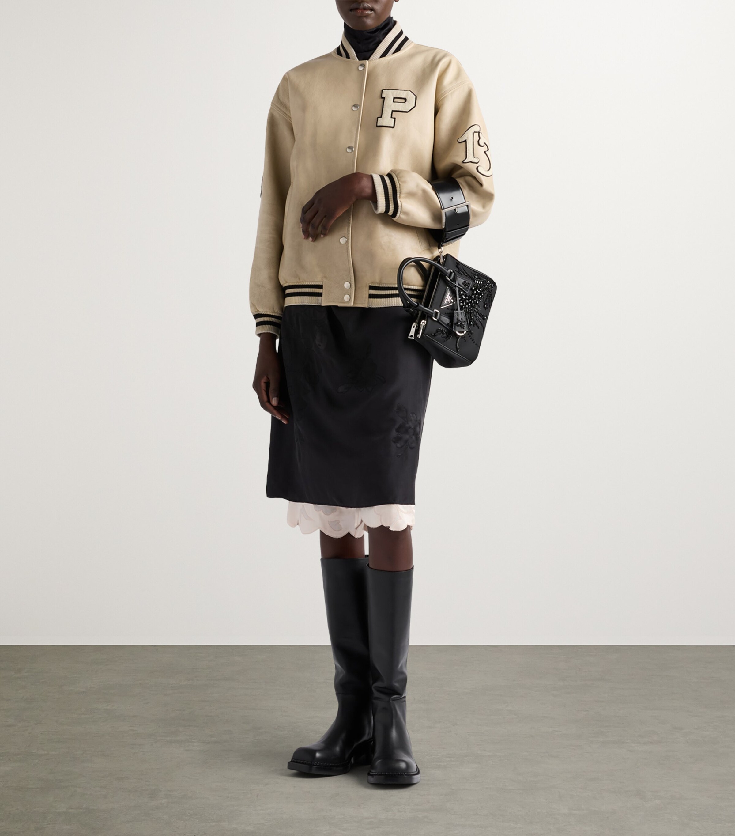 Leather Bomber Jacket F0304 Image 2