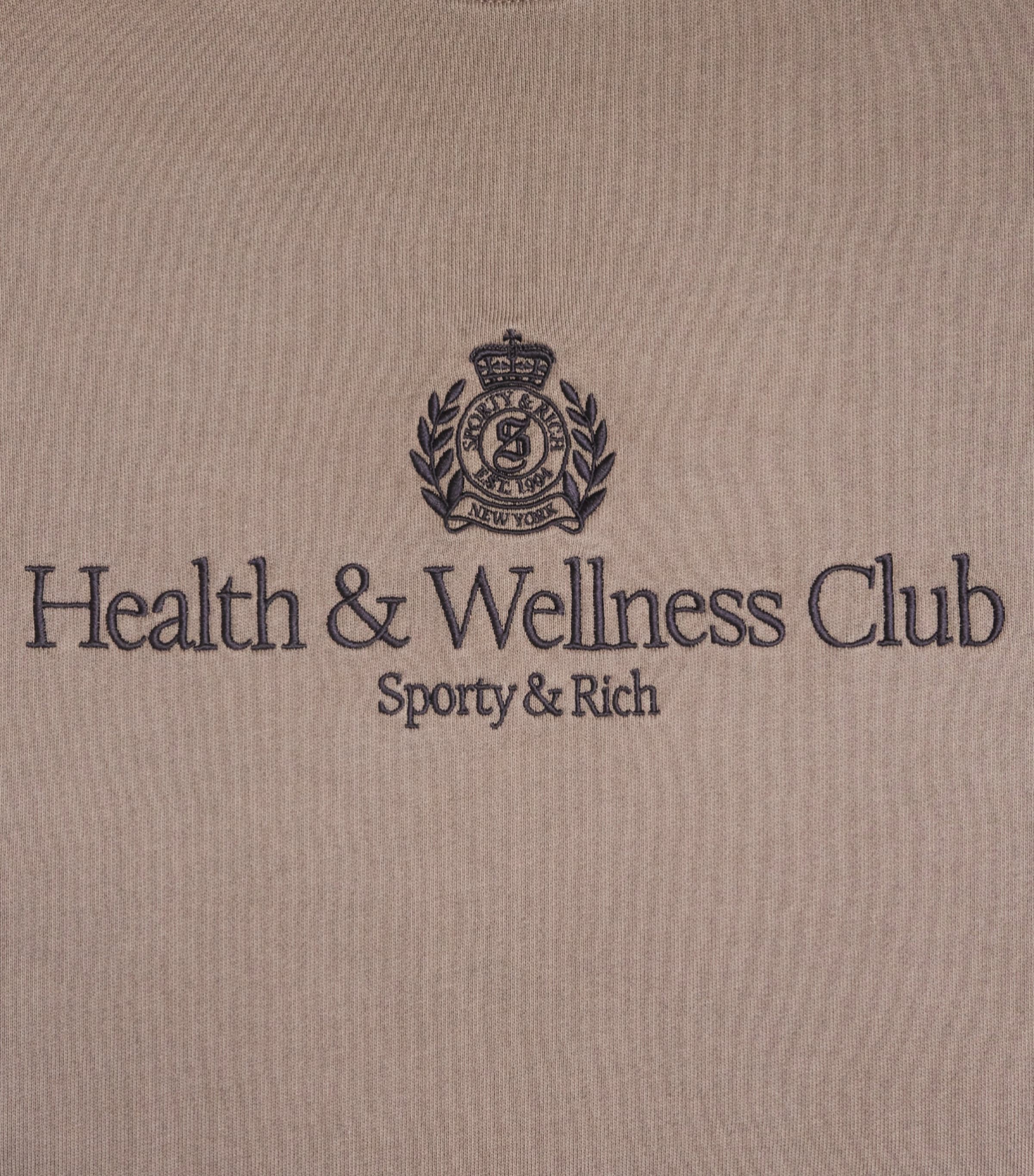 Sporty & Rich Womens Embroidered Crest Sweatshirt Sand White Image 6