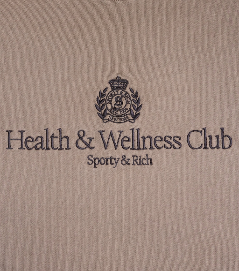 Sporty & Rich Womens Embroidered Crest Sweatshirt Sand White Image 6