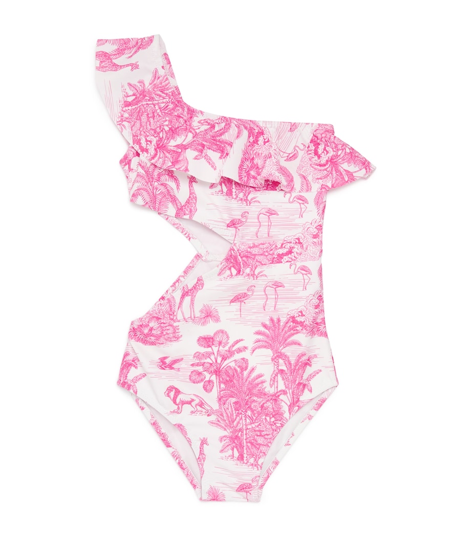 Jungle Print One-Shoulder Swimsuit (2-12 Years) JUNGLE PINK Image 1
