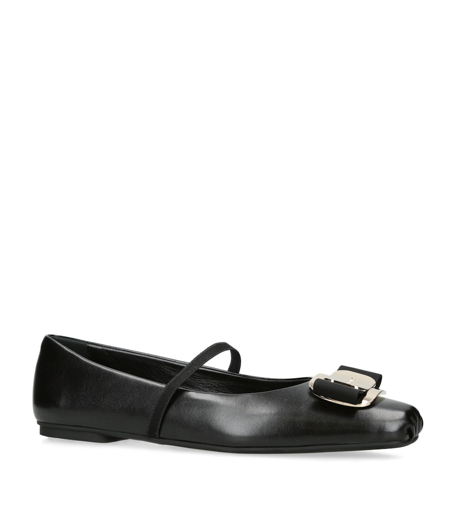 Leather Zina Ballet Flats BLACK Image 3