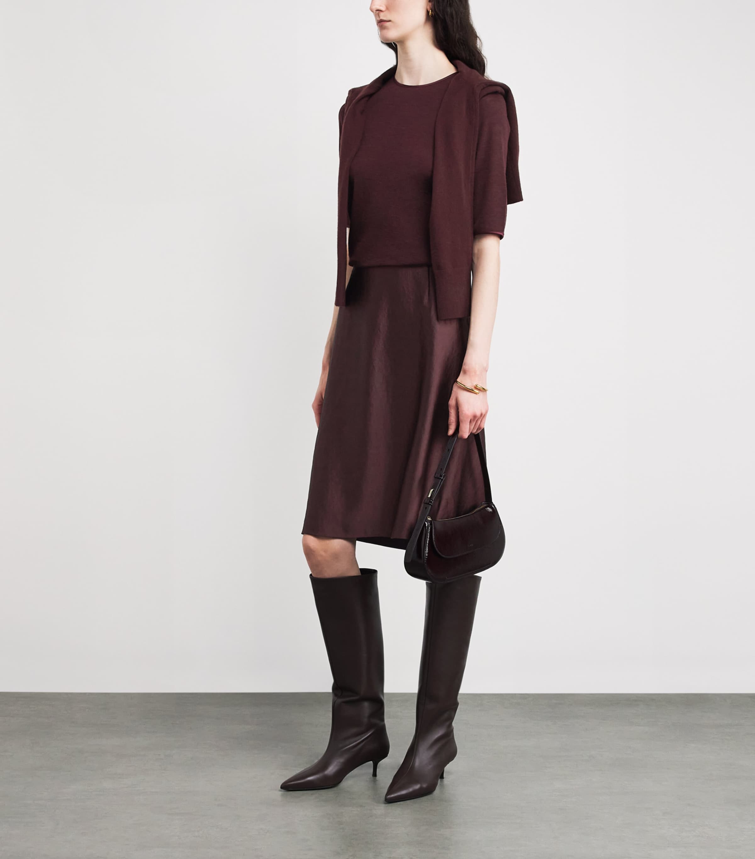 Satin A-Line Skirt 701OXB Image 2