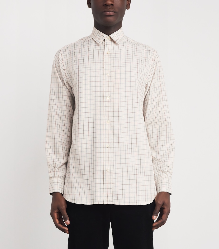 Check Charlow Shirt 01D2: IVRY+BLU CHCK Image 3