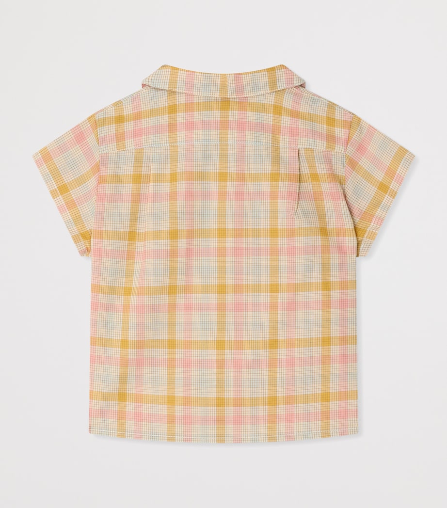 Bonpoint Cotton Check Shirt (6-18 Months) Ca Rose Image 2