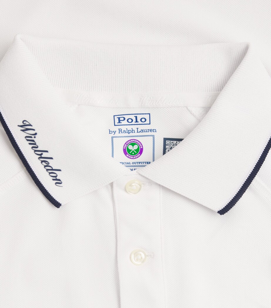 RLX Ralph Lauren Mens x Wimbledon Performance Piqué Polo Shirt Ceramic White Image 6