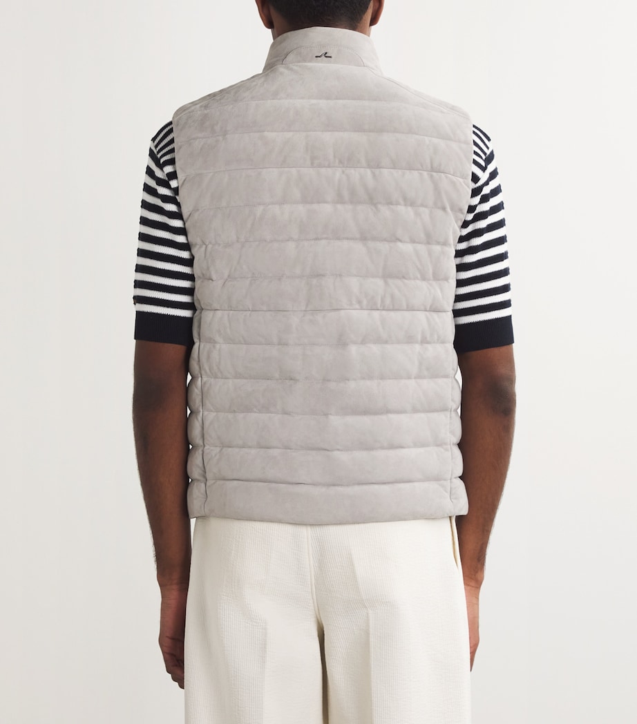 Paul & Shark Mens Down Suede Gilet Image 4