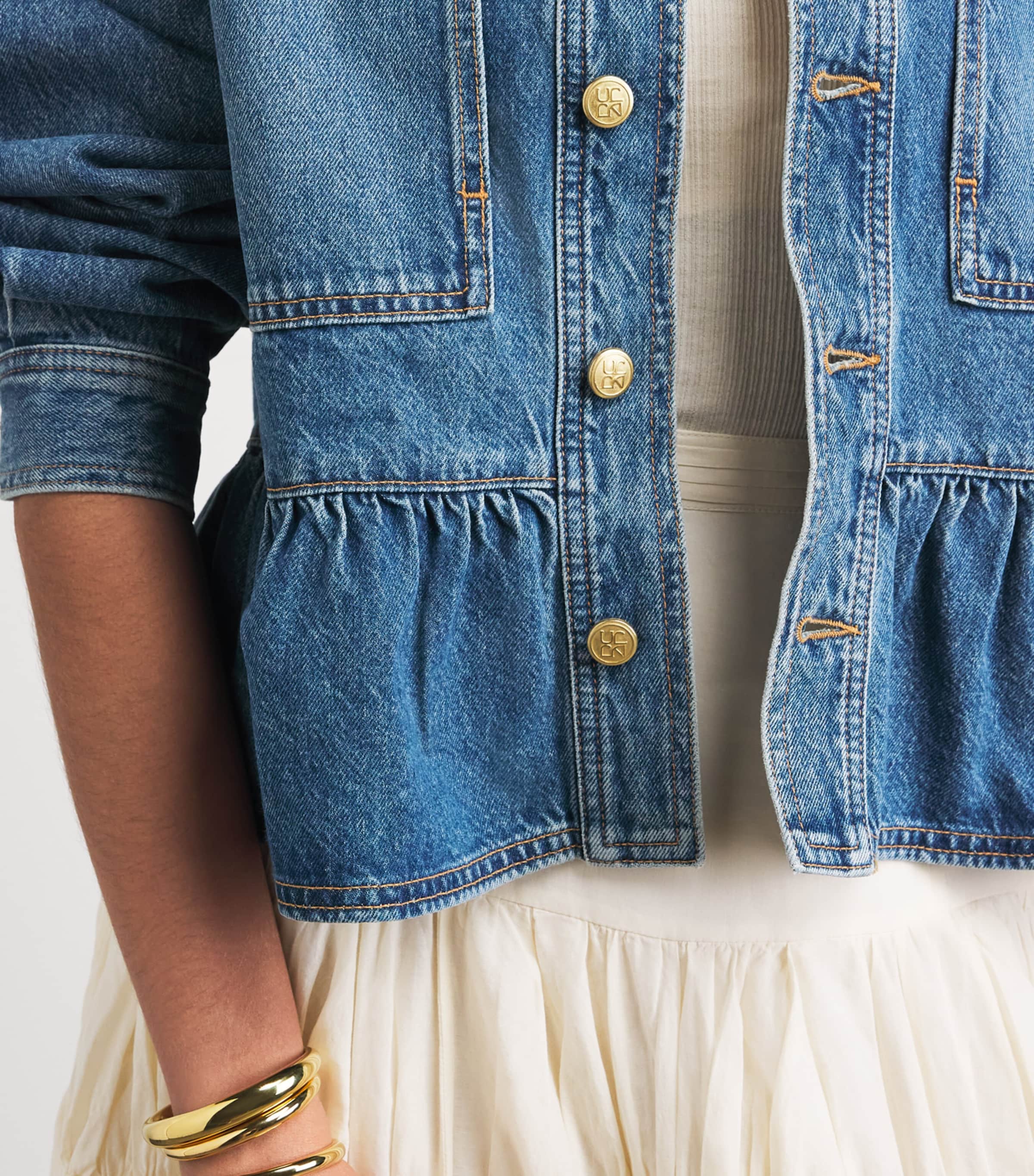 Ulla Johnson Womens Arquette Denim Jacket Danube Image 3