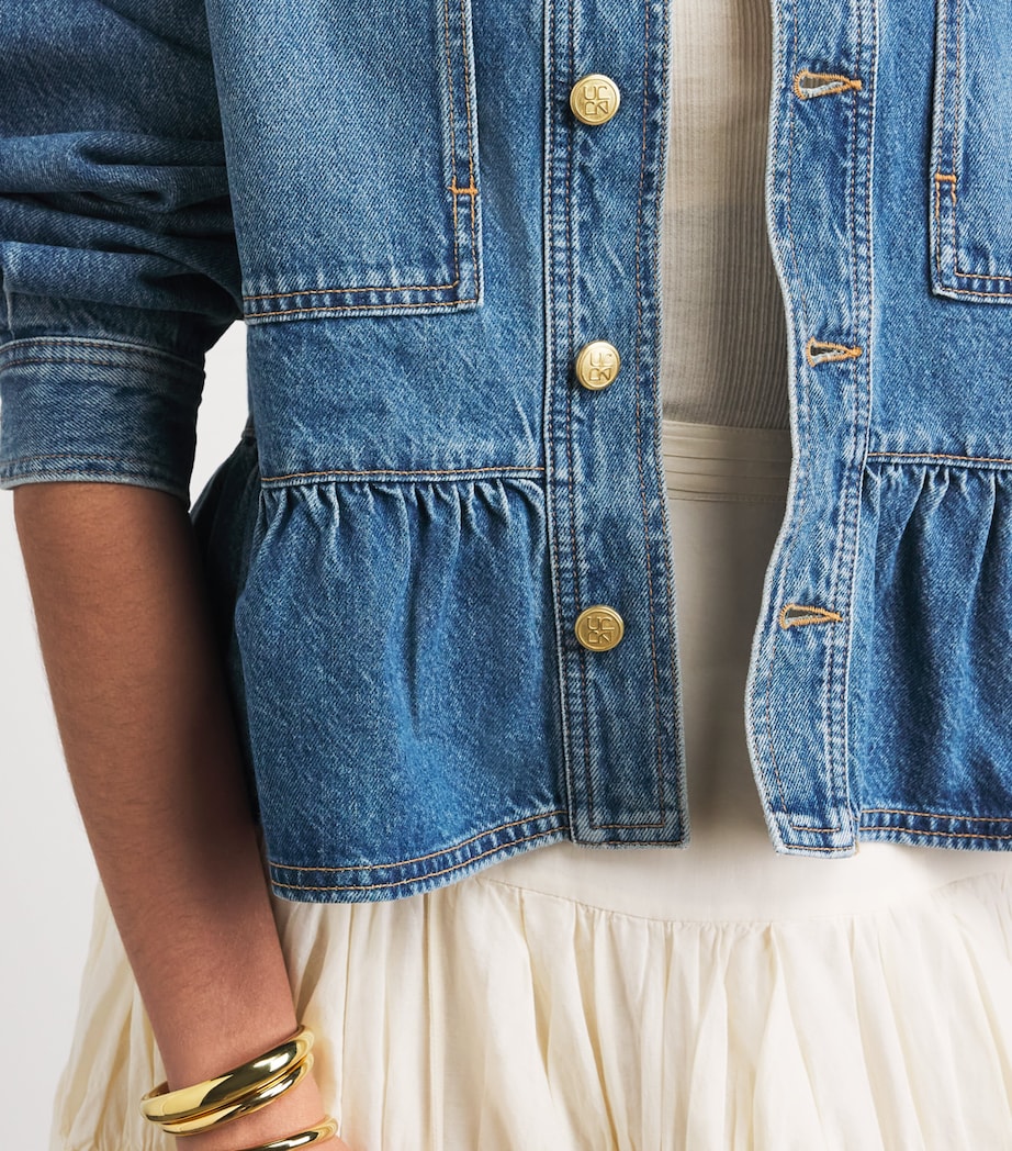 Ulla Johnson Womens Arquette Denim Jacket Danube Image 3