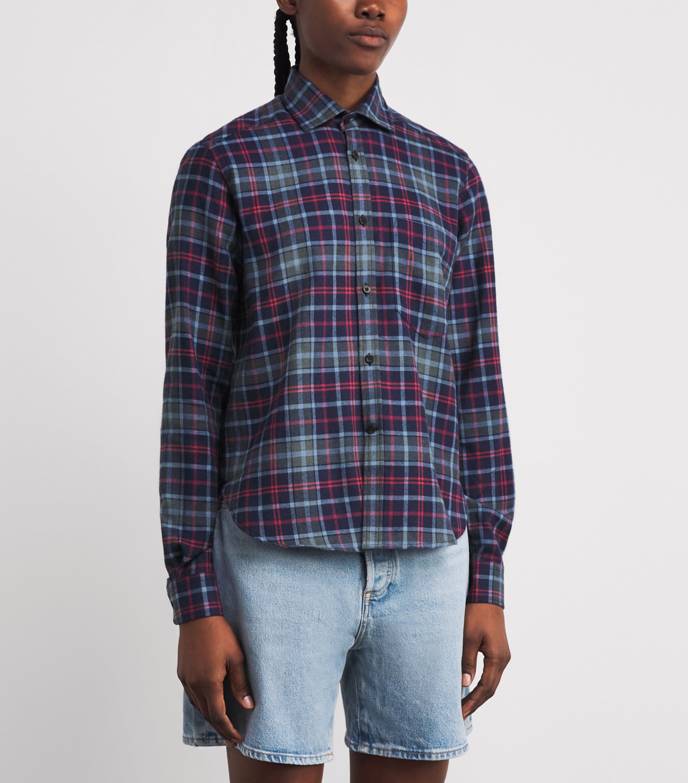 Cotton-Wool Classic Shirt BLUE/RED PLAID Image 3