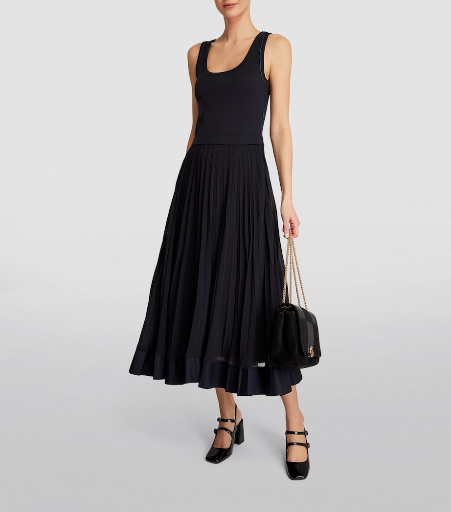 Pleated Midi Dress DEEP NAVY Image 2