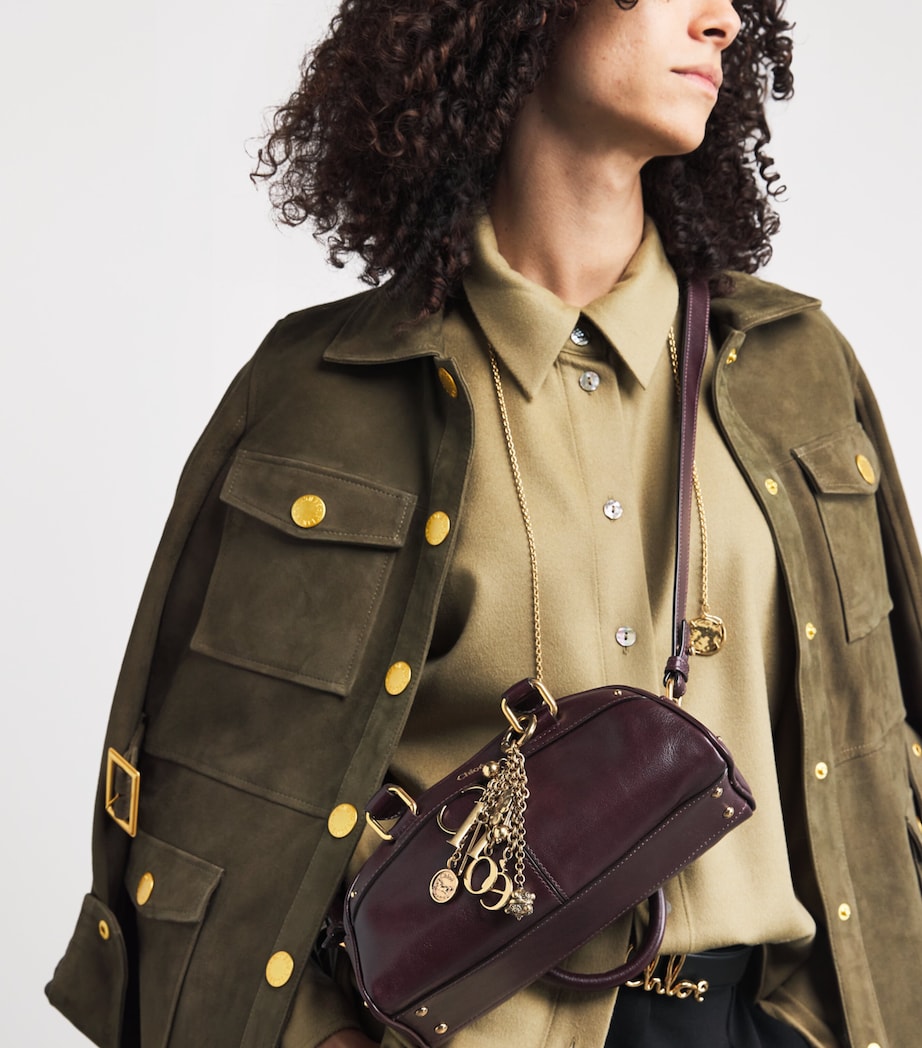 Small Leather Bowling Top-Handle Bag PERFECT PLUM Image 5