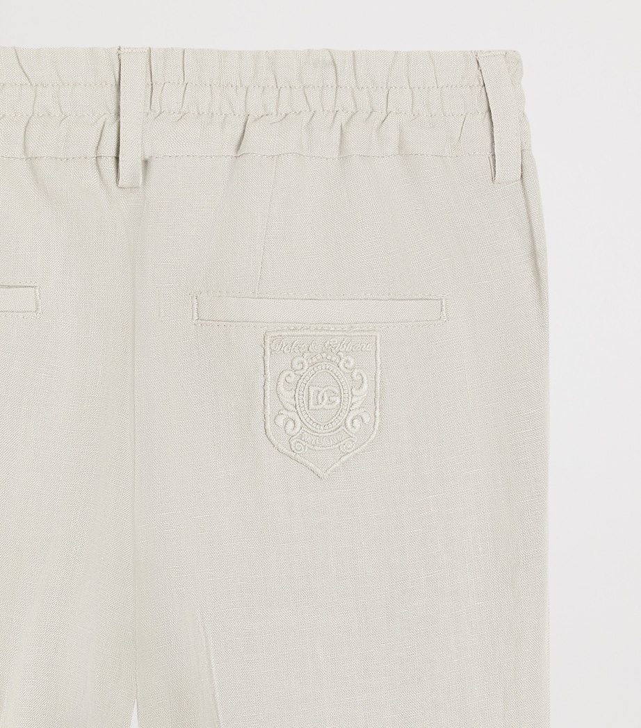 Dolce&Gabbana Kids Linen Trousers (8-14 Years) Beige Image 4