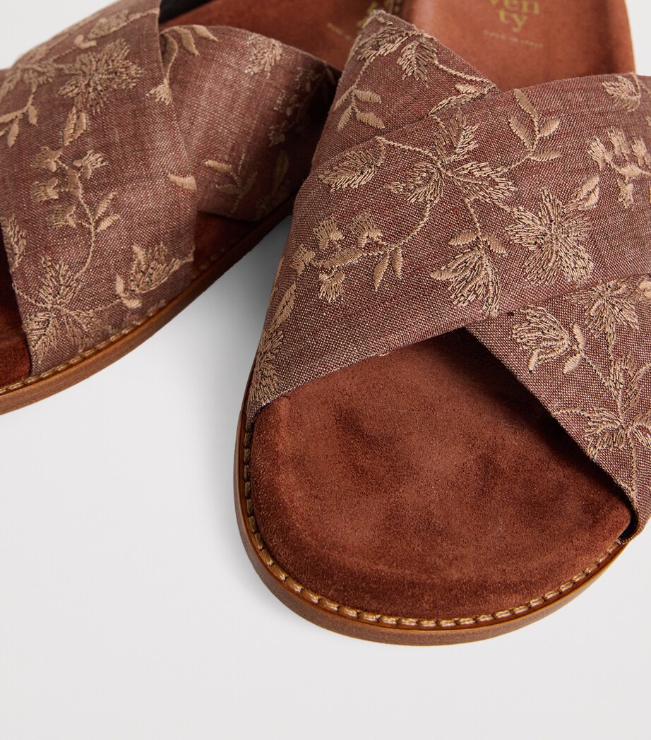 Embroidered Crossover Slides VICUNA Image 7