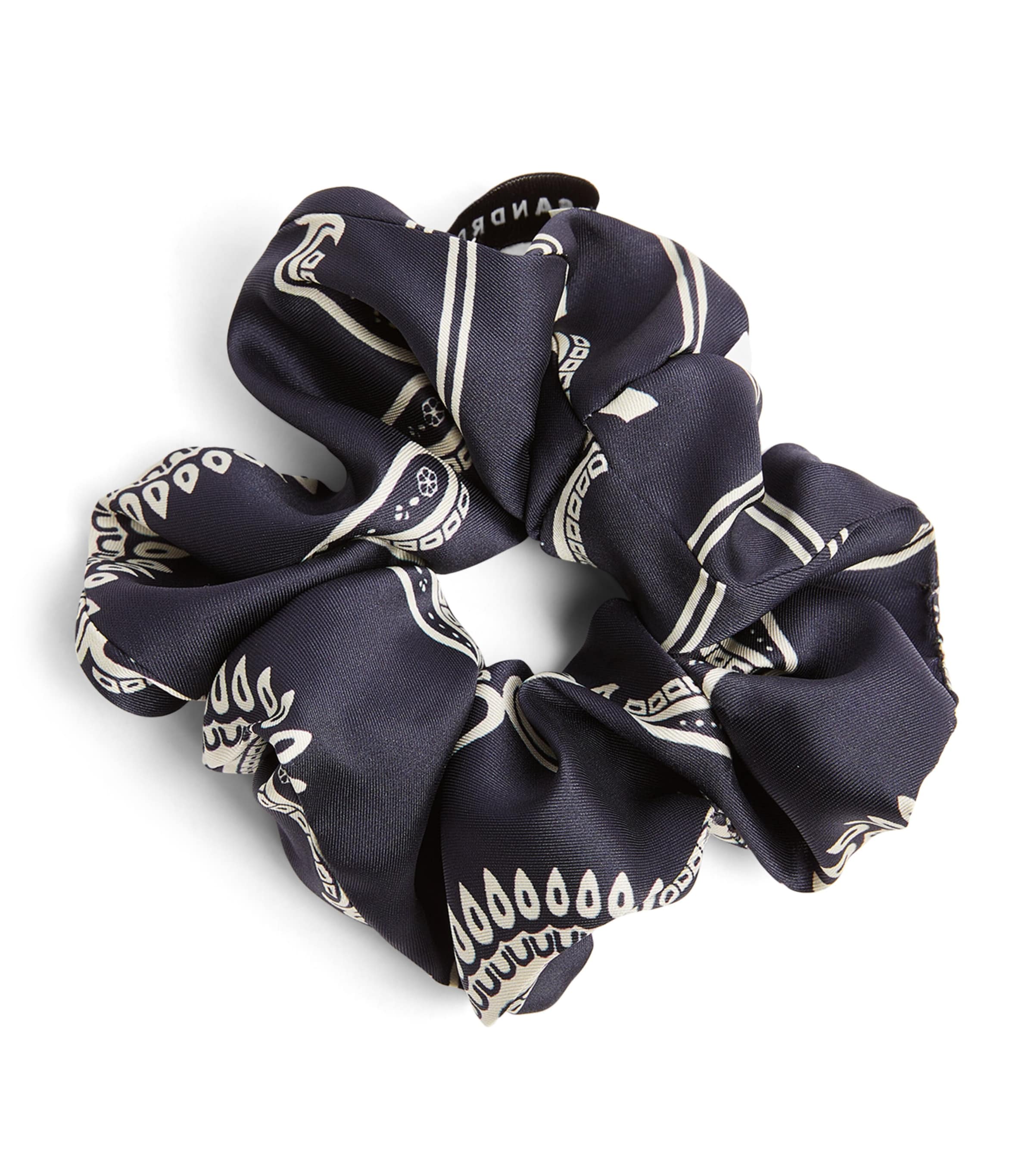 Sandro Scarf Print Scrunchie In Blue