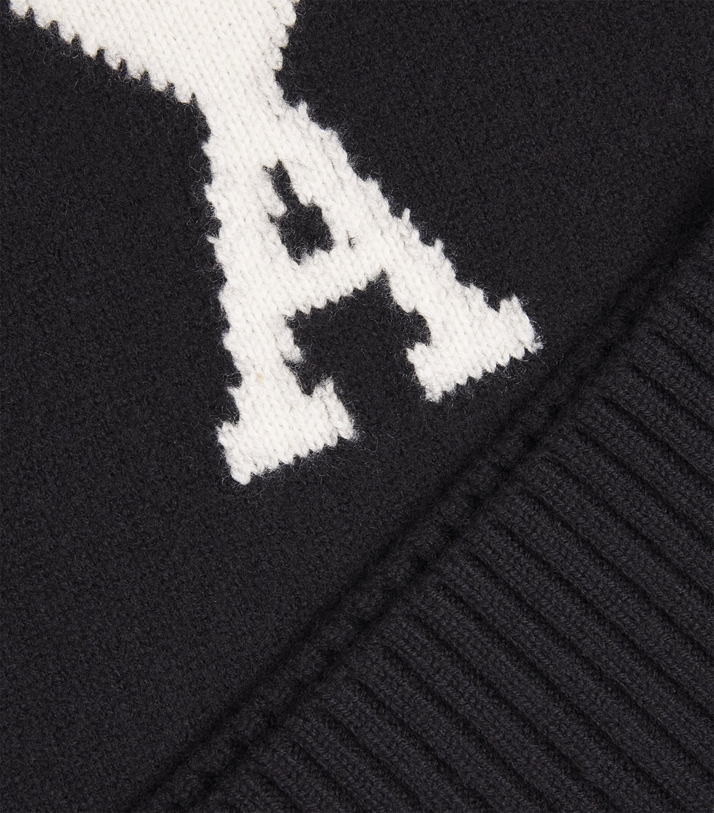 AMI Paris Black Virgin Wool Logo Sweater | Harrods US