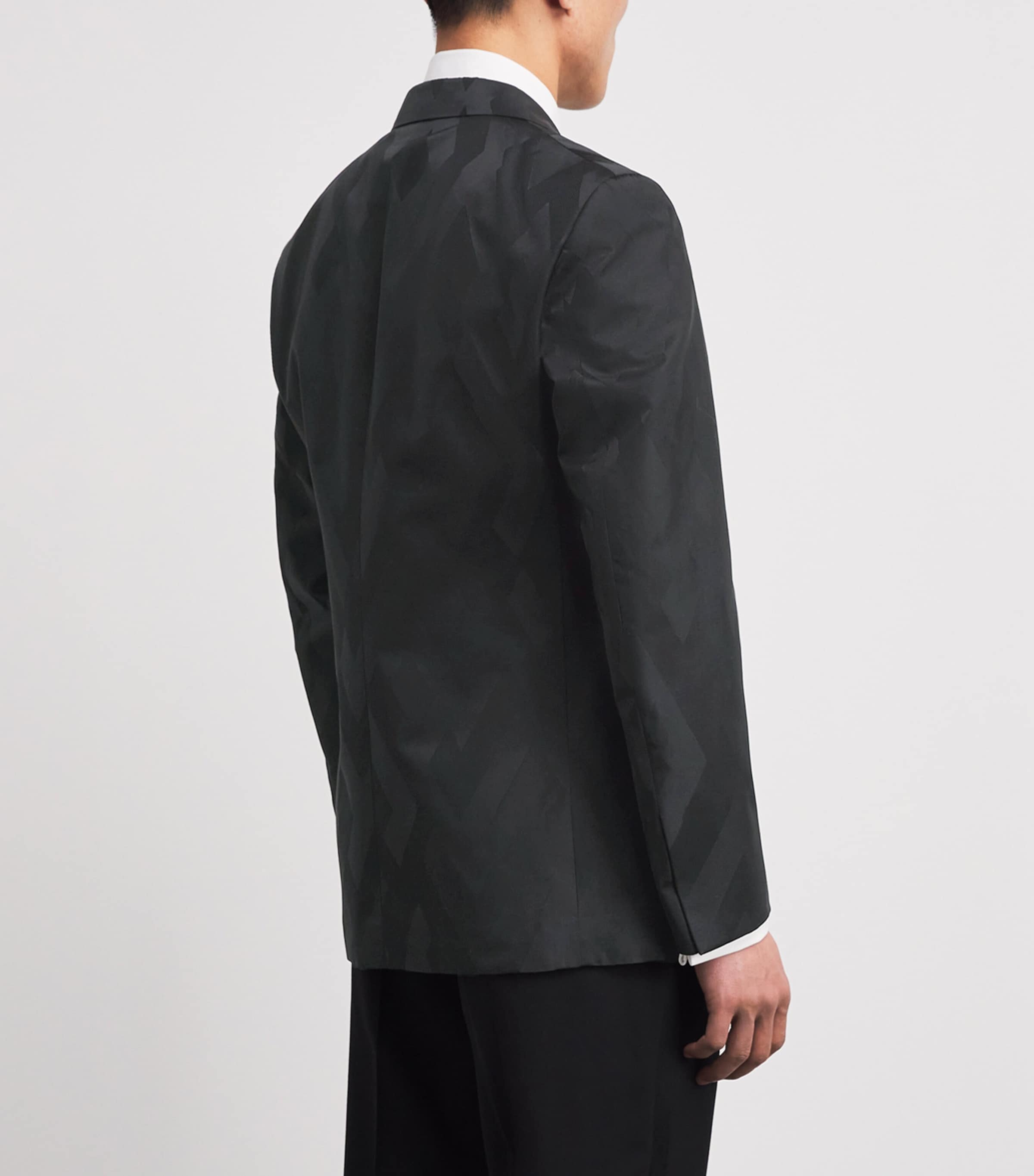 Ralph Lauren Purple Label Mens Cotton-Silk Double-Breasted Kent Tuxedo Jacket Black Tonal Image 5