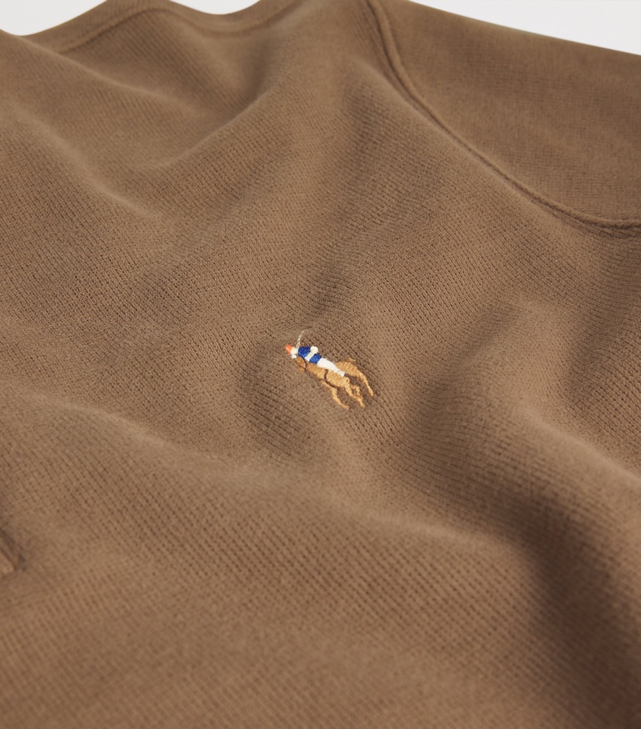 Cotton Quarter-Zip Sweater BROWN Image 5