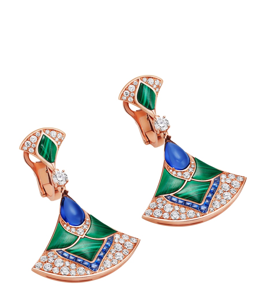 Bvlgari Rose Gold, Diamond and Sapphire Divas' Dream Drop Earrings Pink Gold Image 1