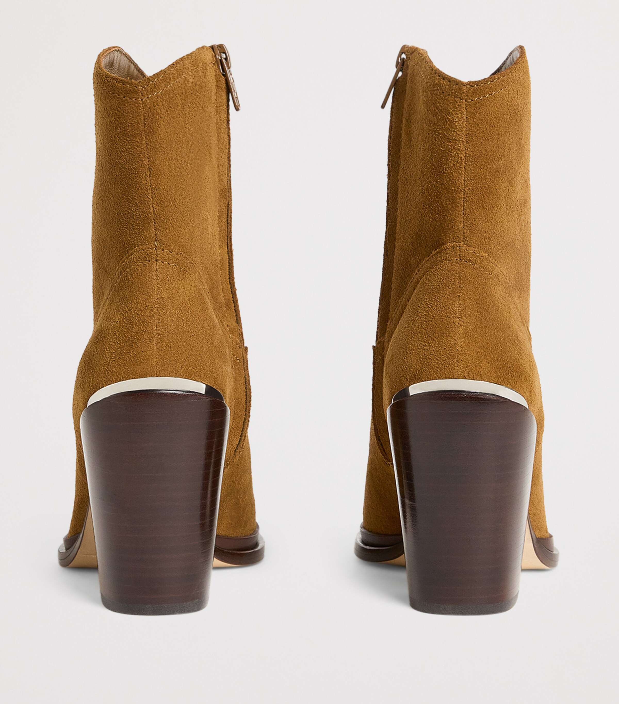 PAIGE Suede Posey Ankle Boots 85 Chestnut Image 3