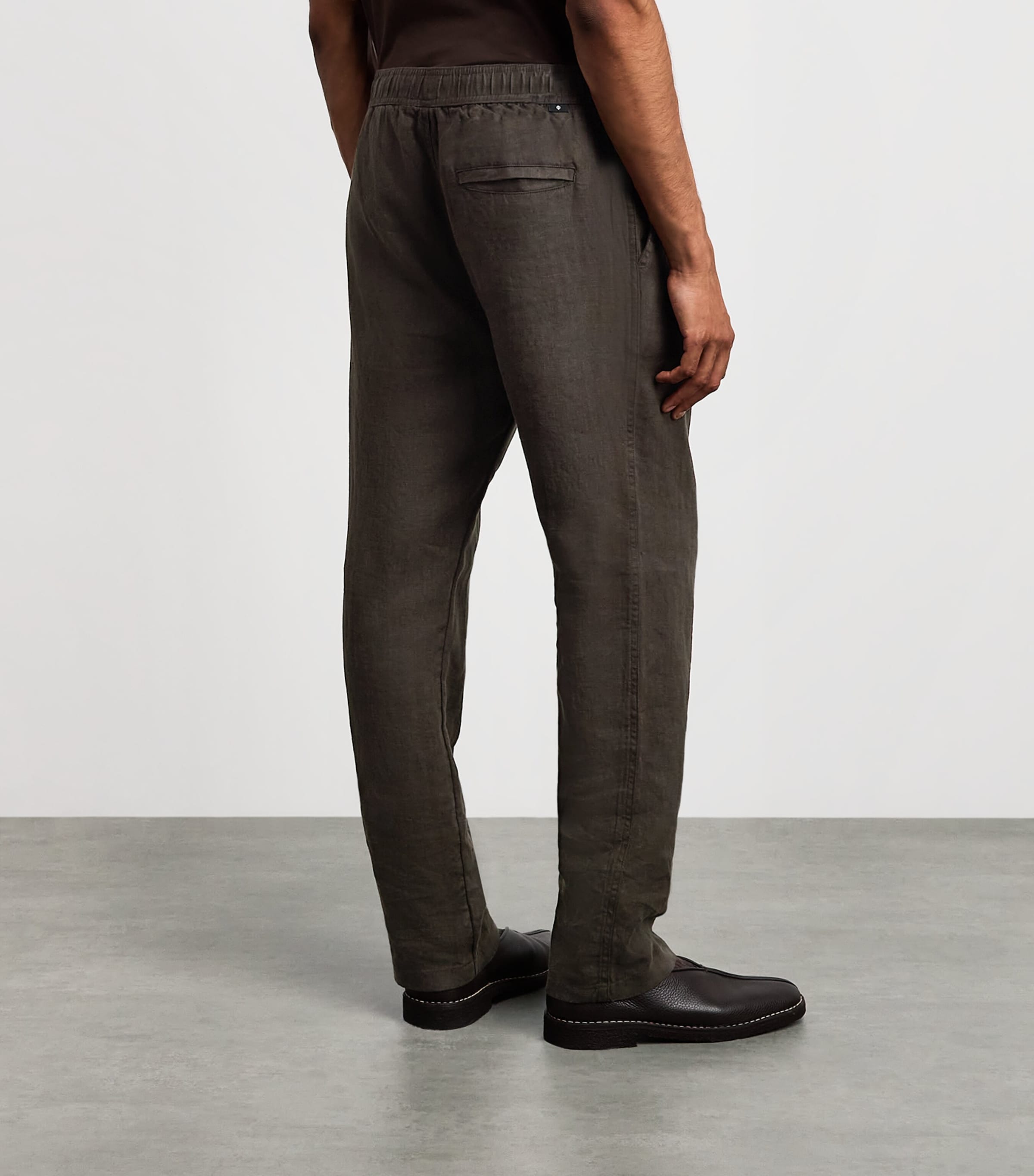Samsøe Samsøe Mens Linen Sajabari Straight Trousers Turkish Coffee Image 5