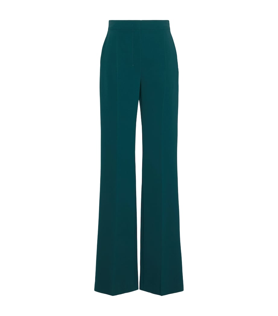 Max Mara Womens Flared Tuxedo Trousers Dark Green Image 1