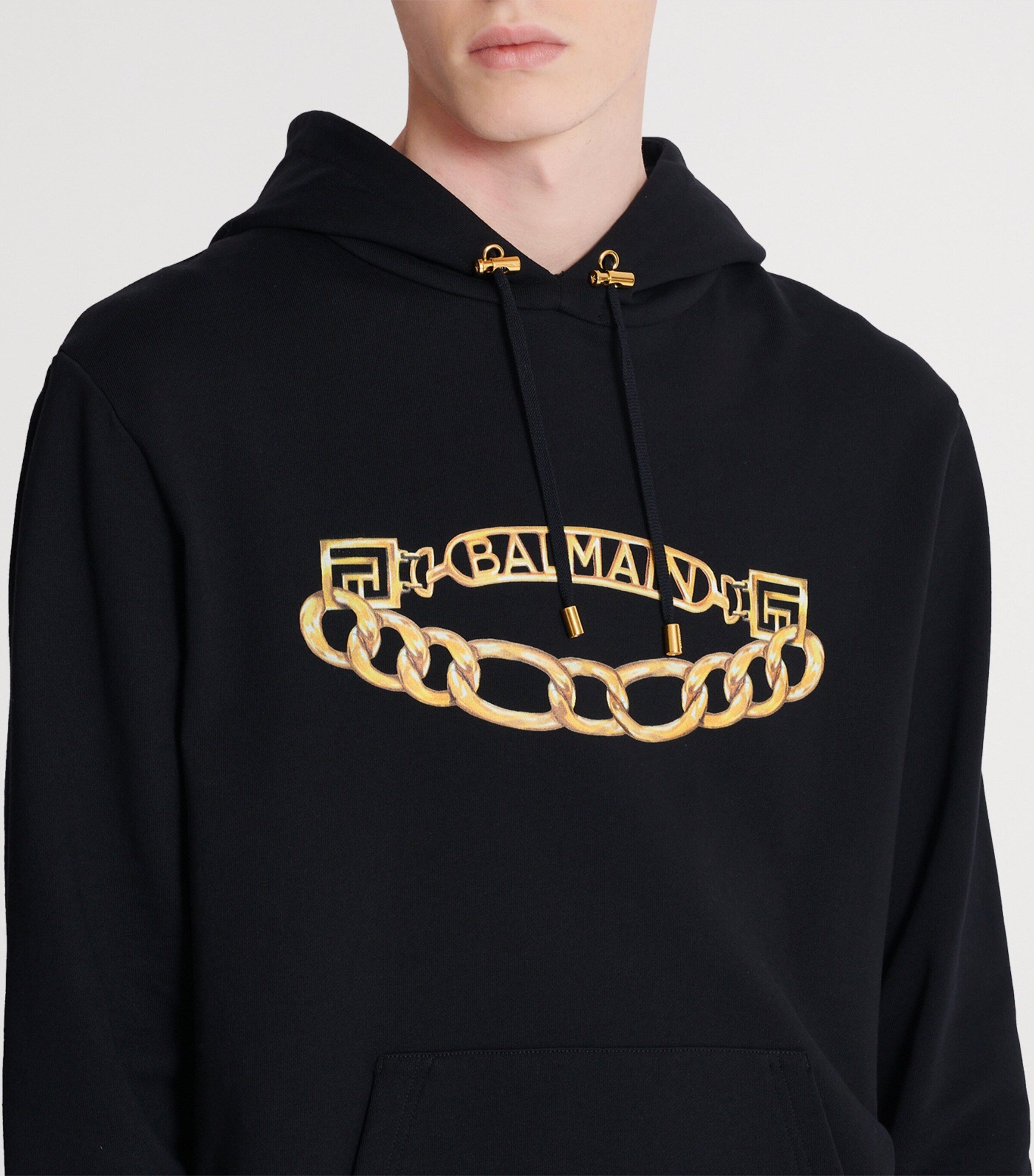 Cotton Chain Print Hoodie EAD NOIR/OR Image 5