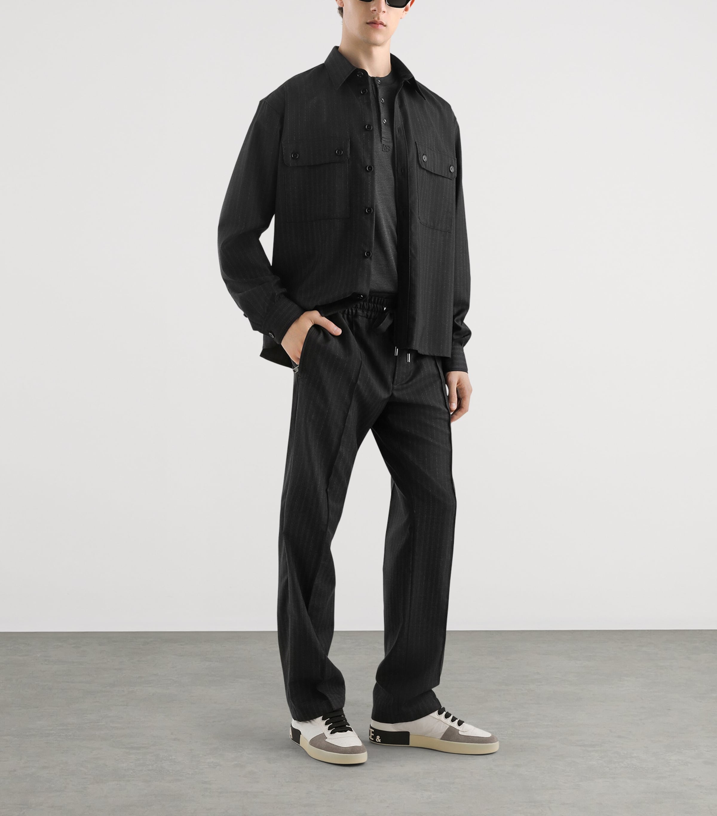 Virgin Wool-Blend Shirt S8051-STRIPED Image 2