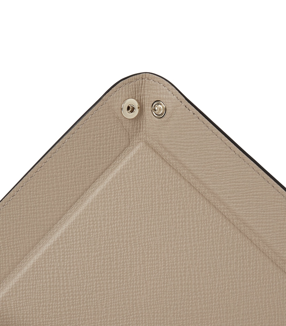 Small Panama Leather Rectangular Trinket Tray SANDSTONE Image 4