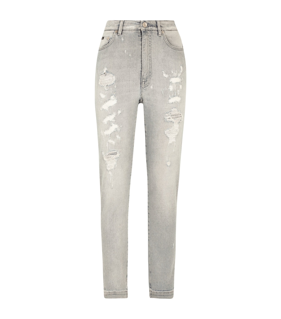 Dolce&Gabbana Womens Distressed Skinny Jeans Combined Colou Image 1
