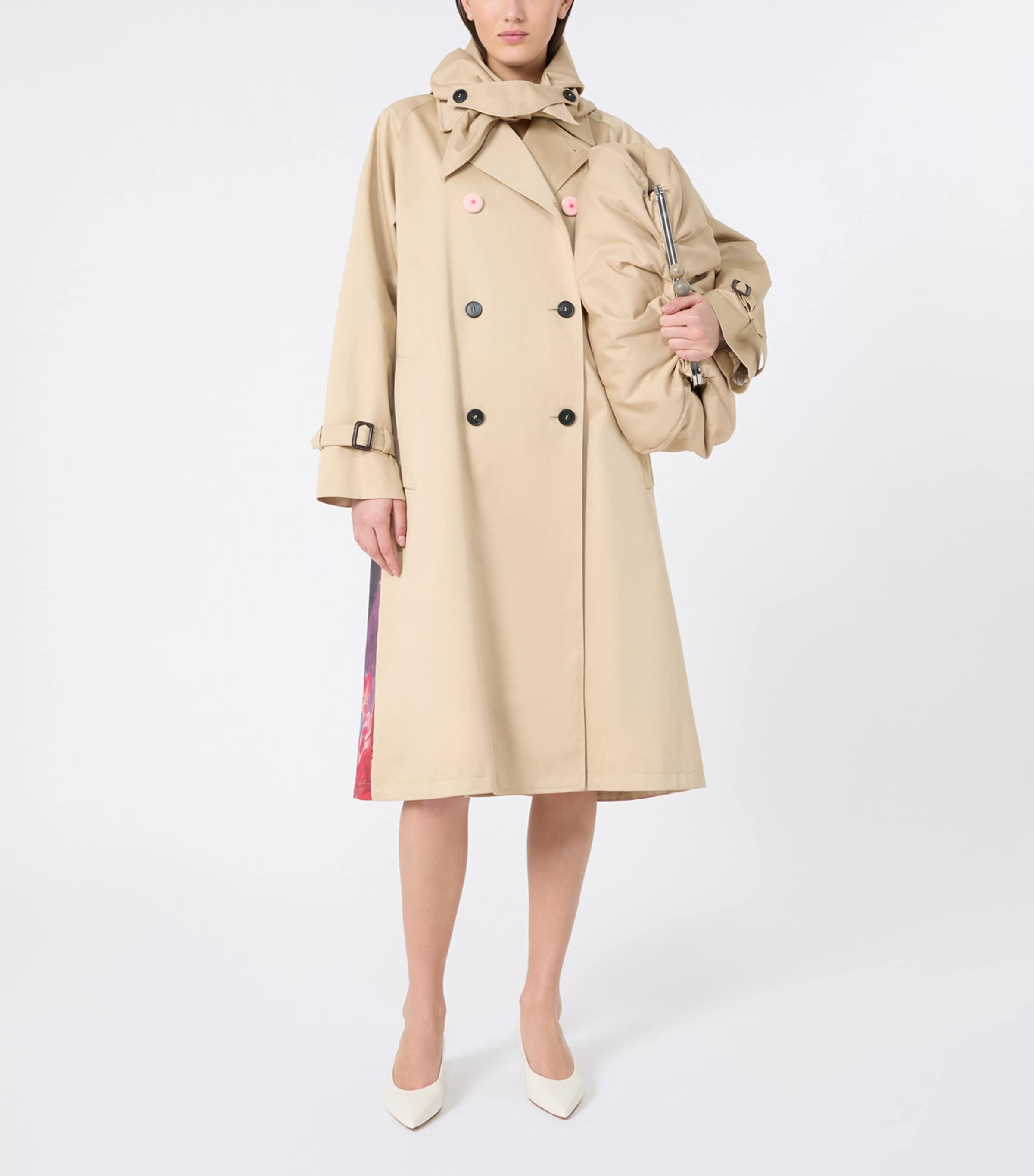 Weekend Max Mara Womens Cotton Printed Trench Coat Plum Image 6