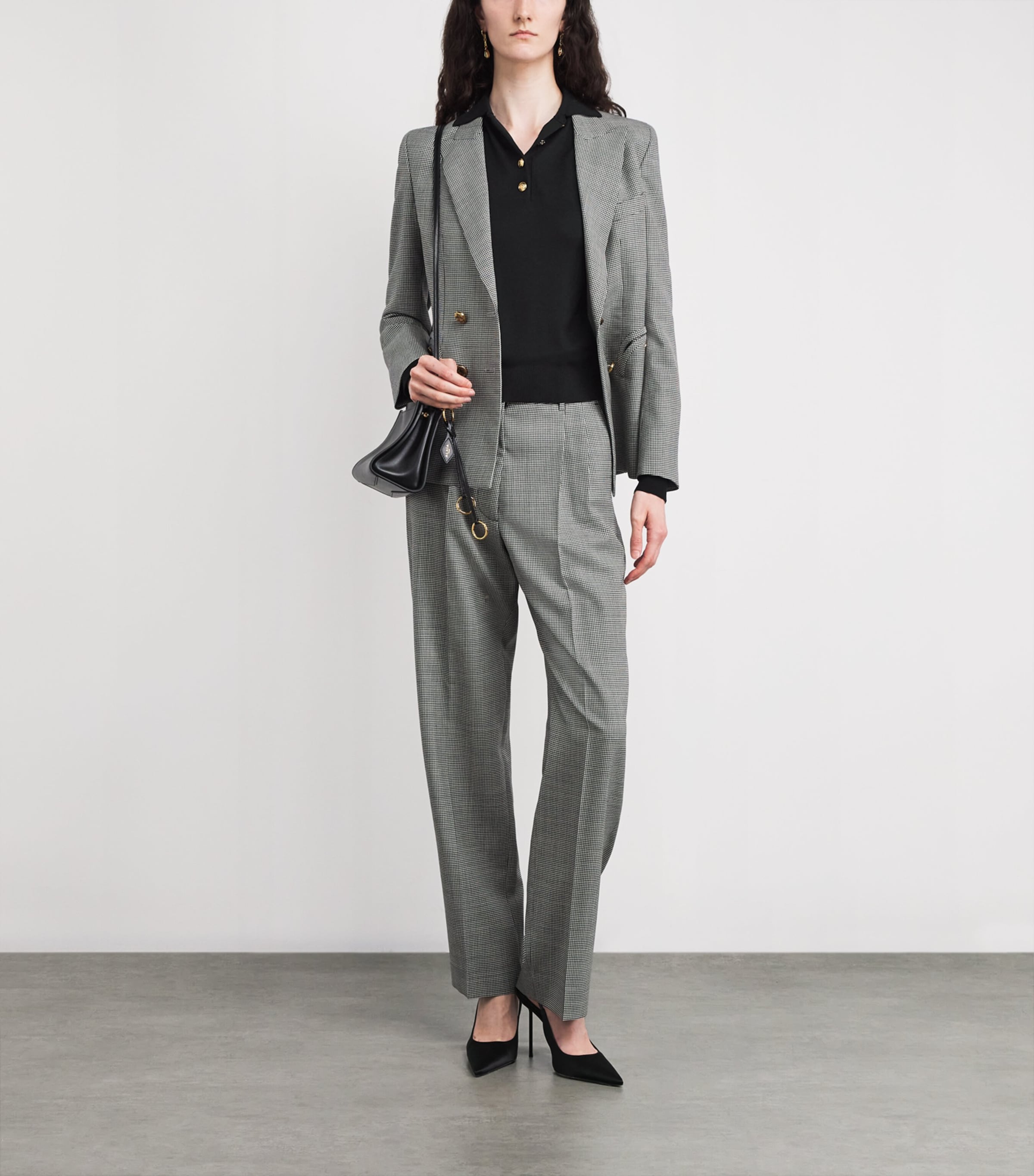 Silk-Cotton Polo Long-Sleeve T-Shirt N000 BLACK Image 2