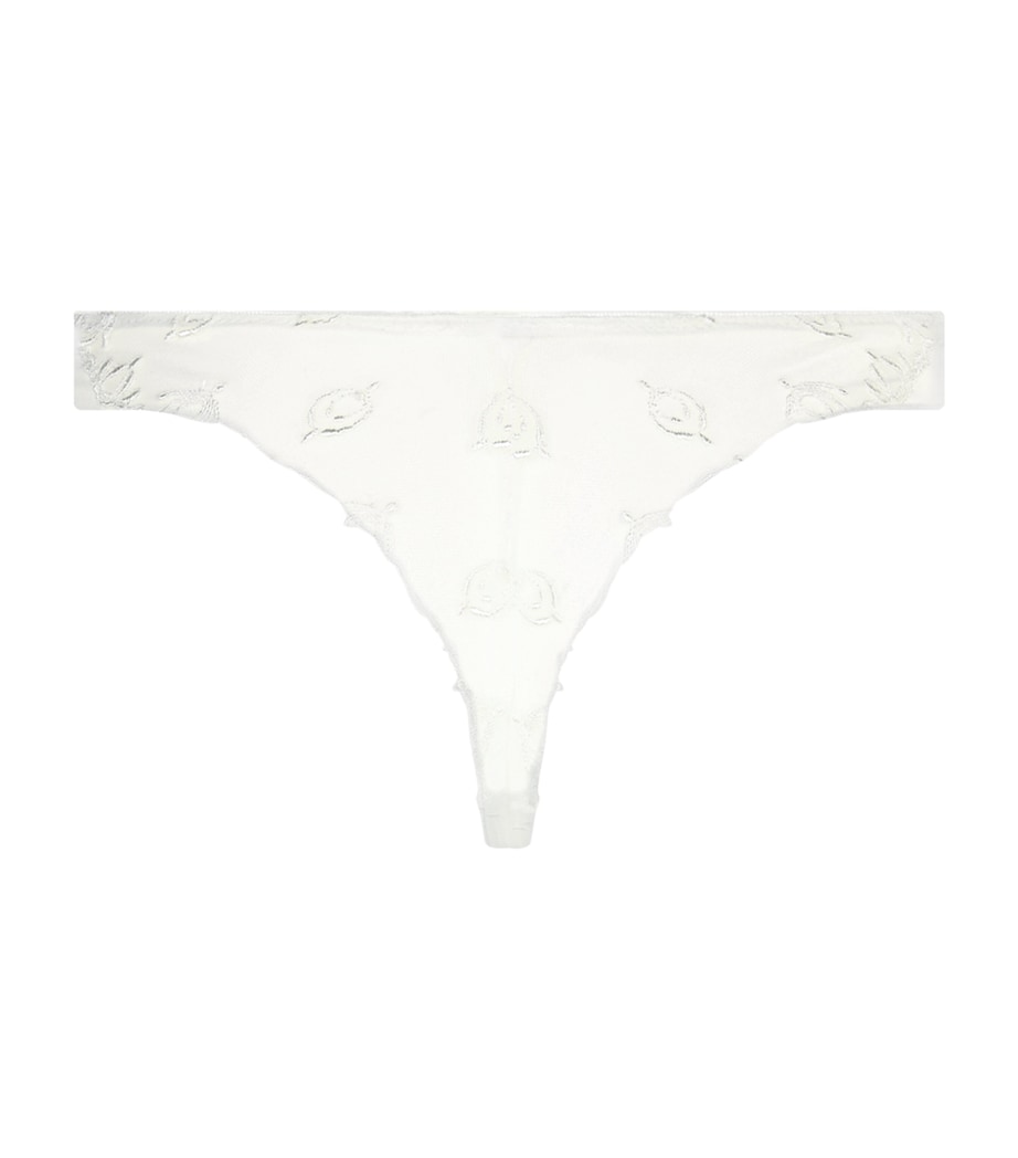 Chantelle Womens Lace Champs Elysées Thong Ivory Image 6