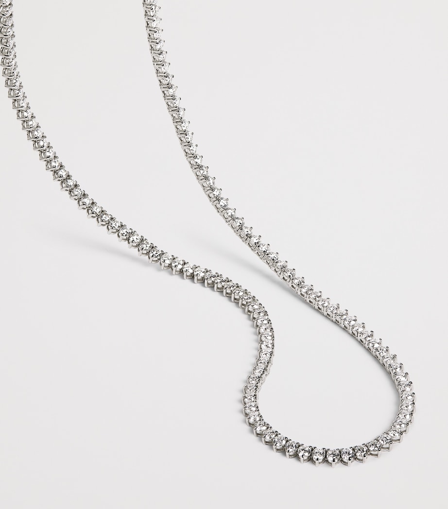White Gold and Diamond Tennis Necklace (9.25ct) WHITE GOLD Image 3