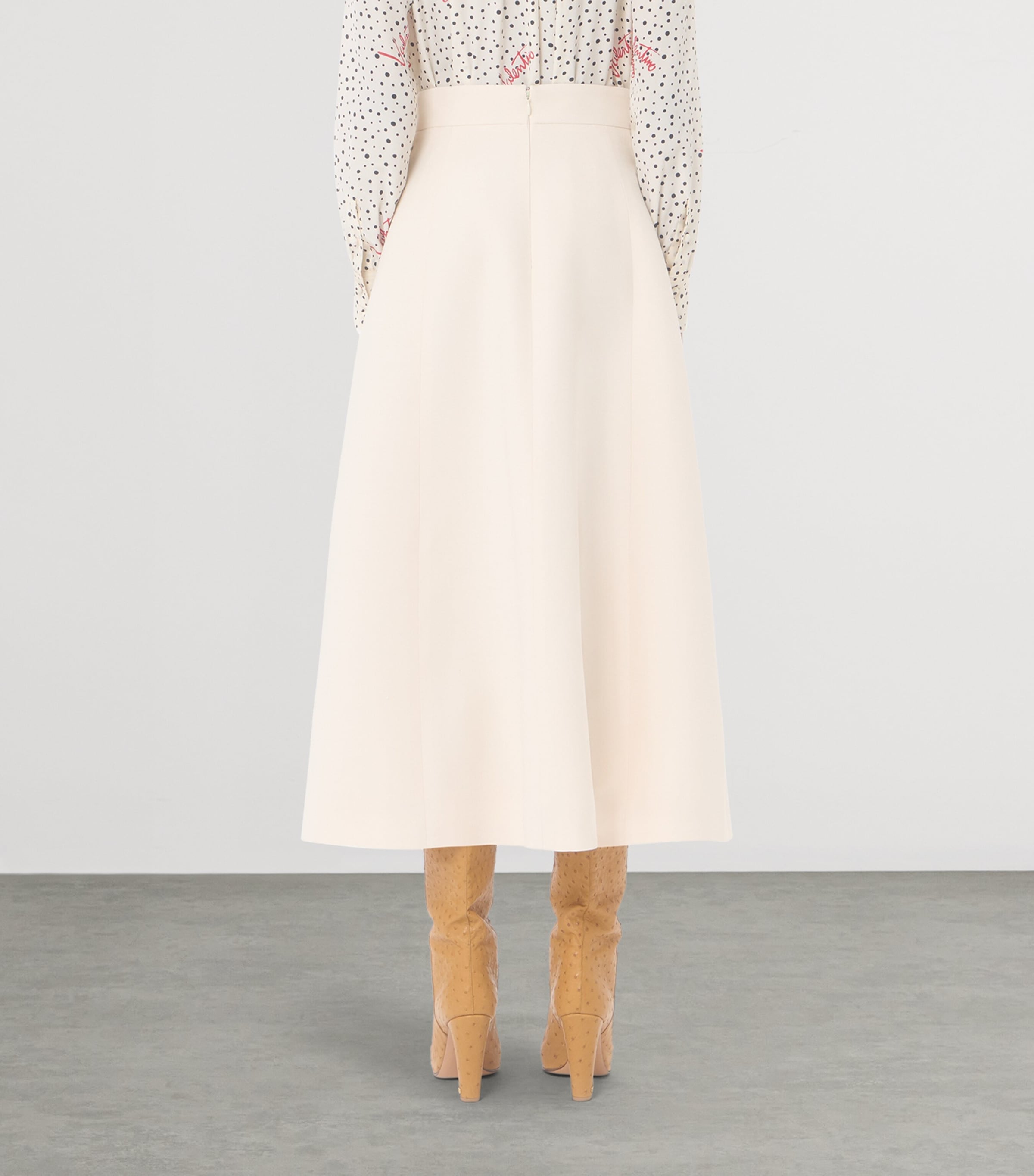 Valentino Womens Wool-Silk Crepe Midi Skirt Image 5